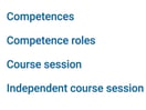 Competences, Competence roles, Course sessions or Independent course sessions