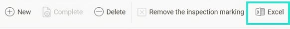 The image shows the button for exporting the specification to Excel.