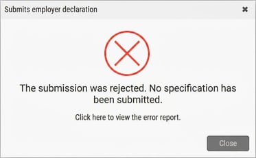 The image shows message that the submission was rejected.