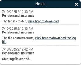 The image shows notes with information about status and the result of processing.