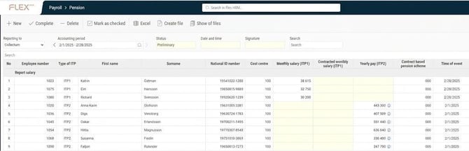 The image shows the overview of a created specification for Collectum.