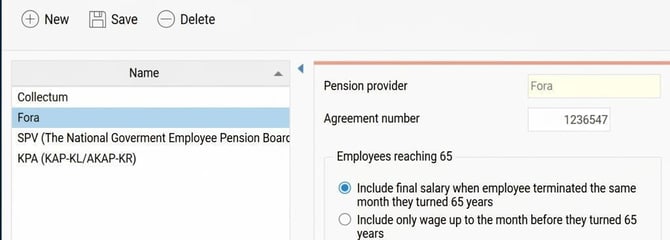Image shows Fora settings.