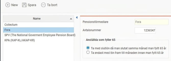 Image shows settings for Fora.
