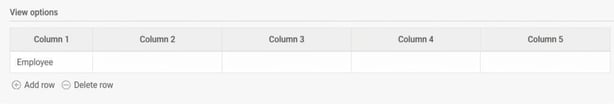 The image shows five columns for view options.