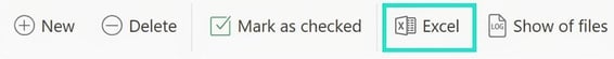 The image shows the button for exporting the specification to Excel.
