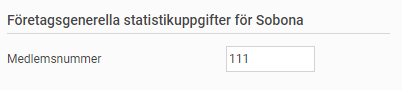 Bilden visar fältet där man anger medlemsnummer för Sobona.