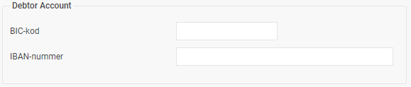 Bilden visar fälten "BIC-kod" och "IBAN-nummer".