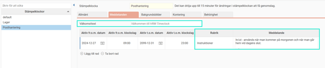 Inställning Meddelanden.