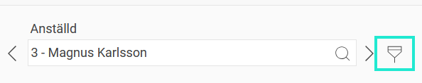 Filterikonen till höger om fältet för anställd.