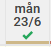 Ikonen under 23/6 är en grön bock.